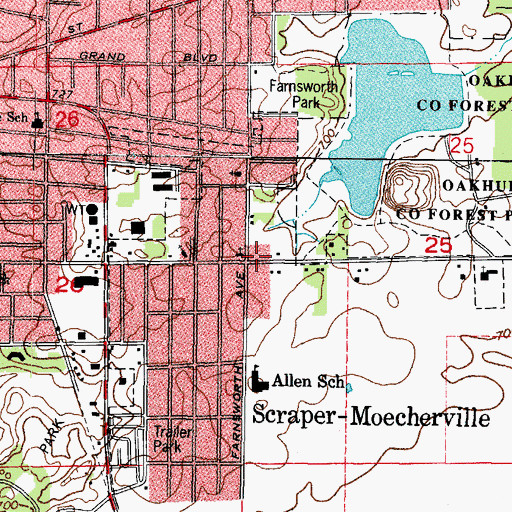Topographic Map of Scraper-Moecherville, IL
