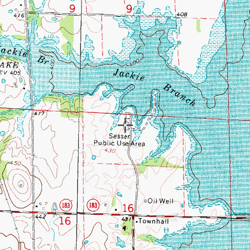Topographic Map of Sesser Public Use Area, IL