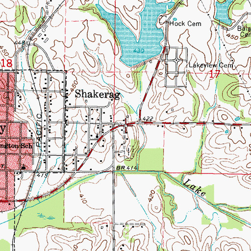 Topographic Map of Shakerag, IL