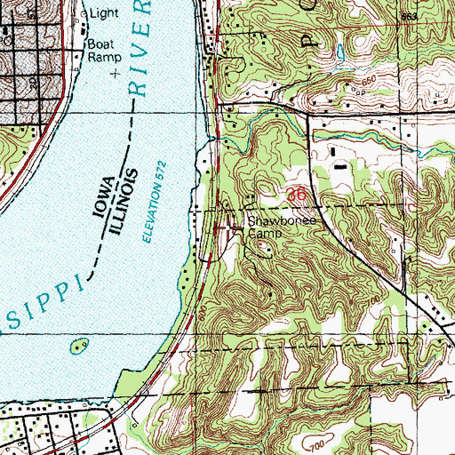 Topographic Map of Shawbonee Camp, IL