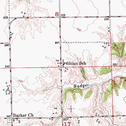 Topographic Map of Shinn School (historical), IL