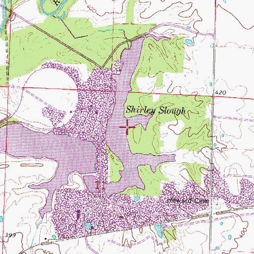 Topographic Map of Shirley Slough, IL