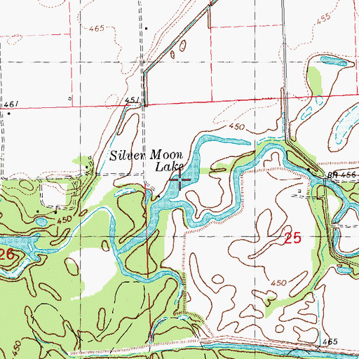 Topographic Map of Silver Moon Lake, IL