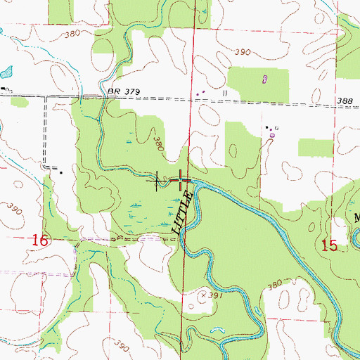 Topographic Map of Sixmile Creek, IL