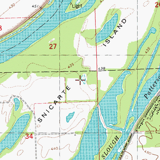 Topographic Map of Snicarte Island, IL