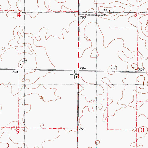 Topographic Map of South Downs School (historical), IL