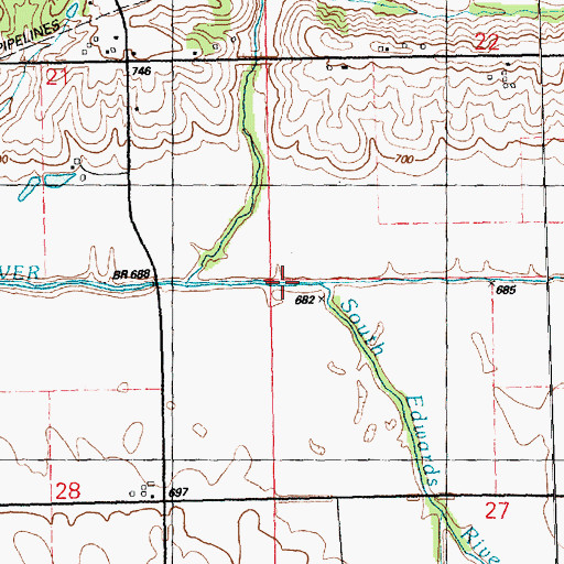 Topographic Map of South Edwards River, IL