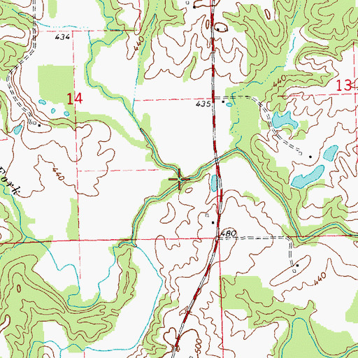 Topographic Map of South Fork Horse Creek, IL
