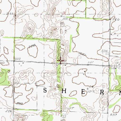 Topographic Map of South Heater School (historical), IL