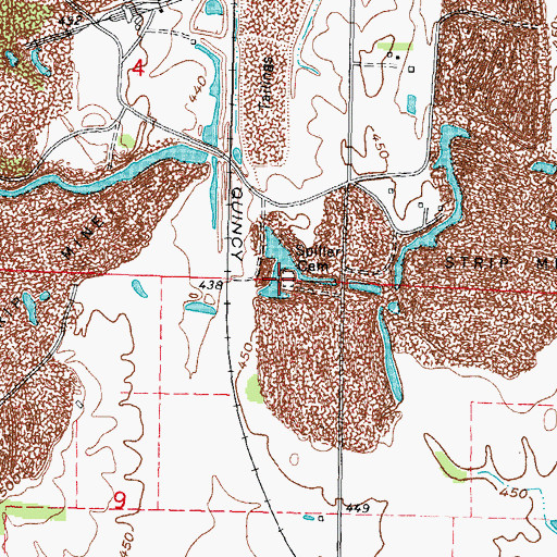 Topographic Map of Spiller Cemetery, IL