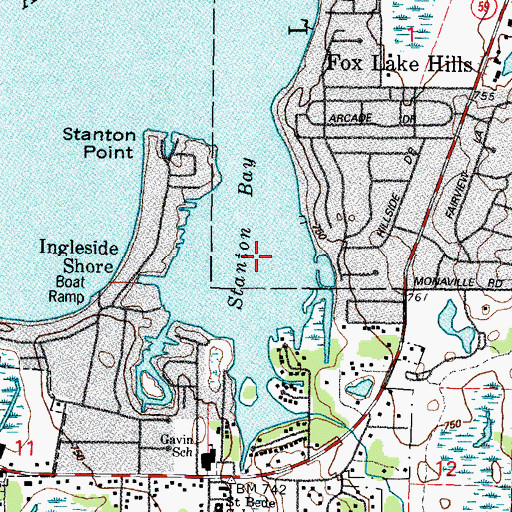 Topographic Map of Stanton Bay, IL
