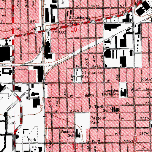 Topographic Map of Strohacker Park, IL