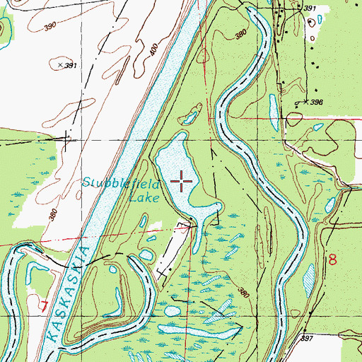 Topographic Map of Stubblefield Lake, IL