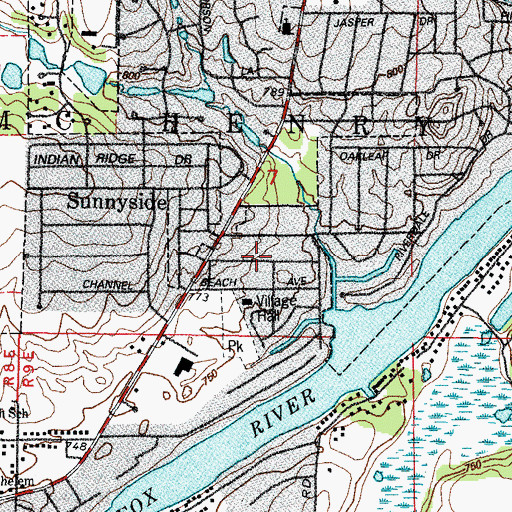 Topographic Map of Sunnyside, IL