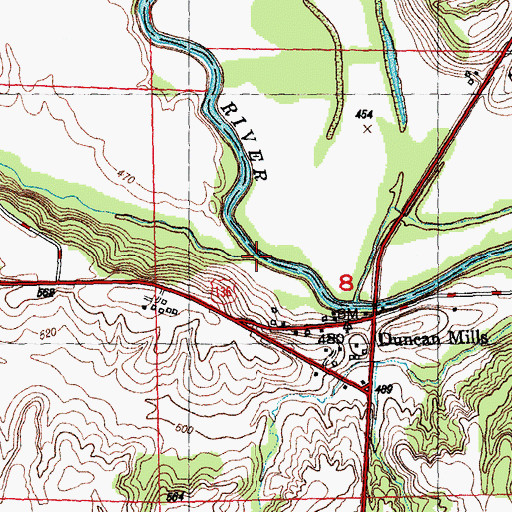 Topographic Map of Tater Creek, IL