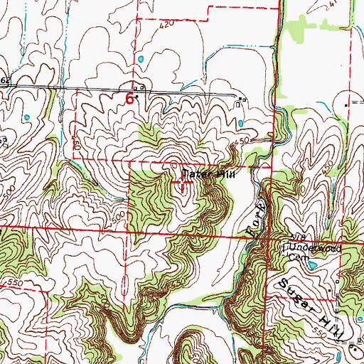 Topographic Map of Tater Hill, IL