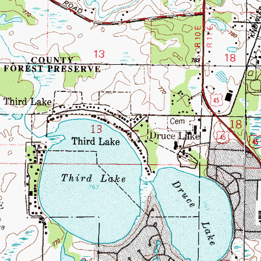Topographic Map of Third Lake, IL