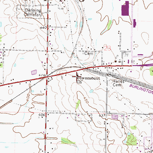 Topographic Map of Townmount Church, IL