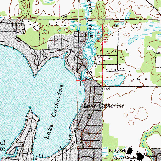 Topographic Map of Trevor Creek, IL