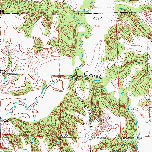 Topographic Map of Turkey Creek, IL