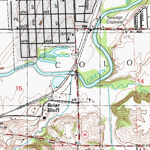 Topographic Map of Turner Creek, IL