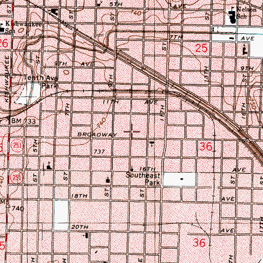 Topographic Map of Turner School, IL
