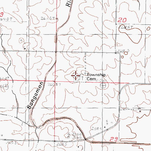 Topographic Map of Arrowsmith Township Cemetery, IL