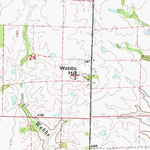 Topographic Map of Webbs Hill, IL