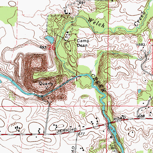 Topographic Map of Welch Creek, IL