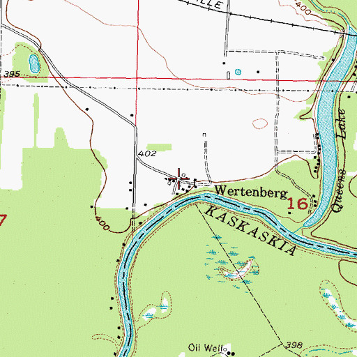 Topographic Map of Wertenberg, IL