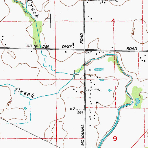 Topographic Map of West Aux Sable Creek, IL