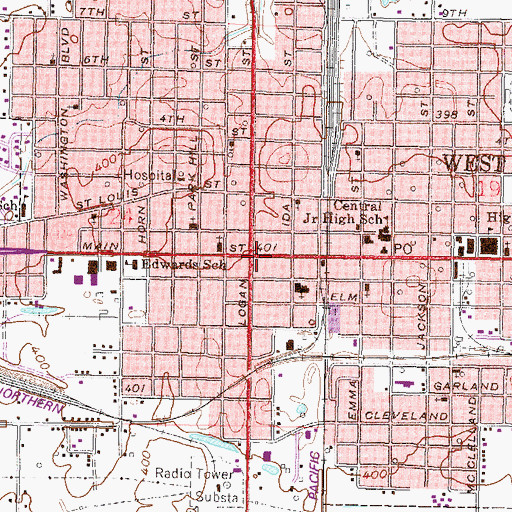 Topographic Map of West Frankfort, IL