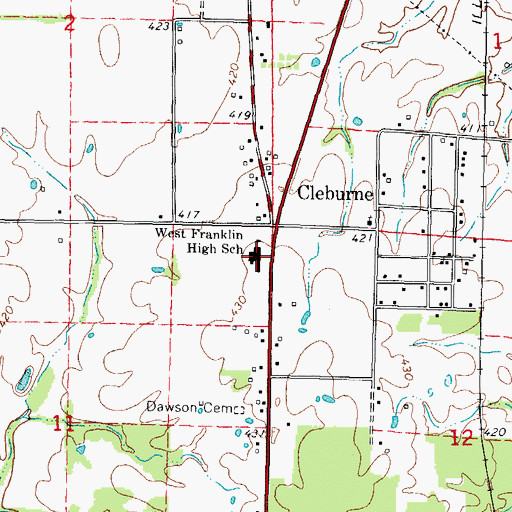 Topographic Map of West Franklin High School, IL
