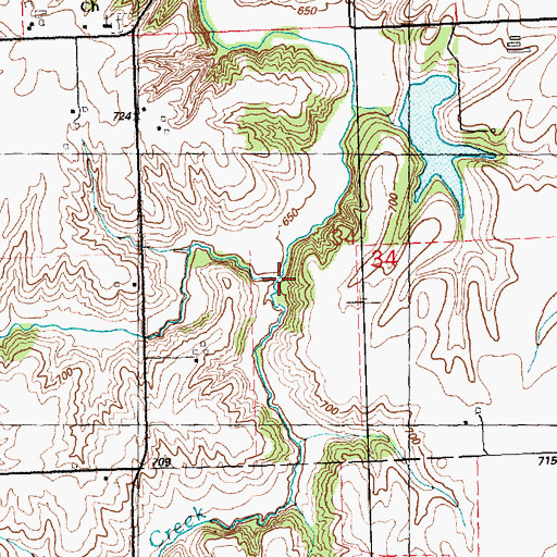 Topographic Map of West Mineral Creek, IL