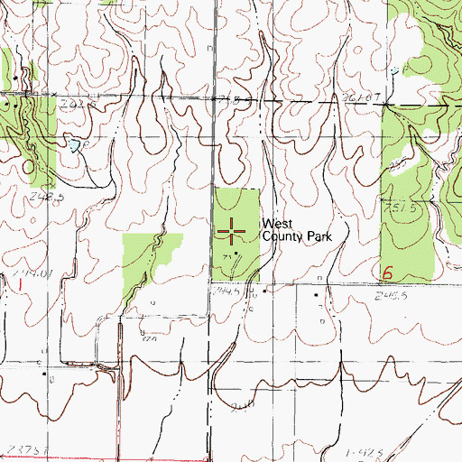Topographic Map of West County Park, IL