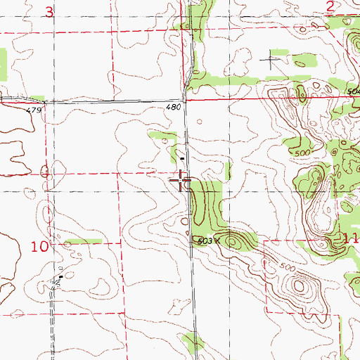 Topographic Map of White Hall School (historical), IL