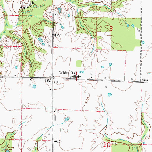 Topographic Map of White Oak Church, IL