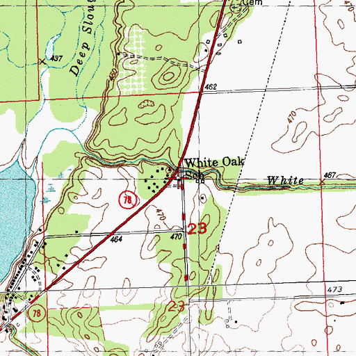 Topographic Map of White Oak School (historical), IL