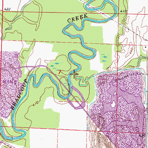 Topographic Map of White Walnut Creek, IL