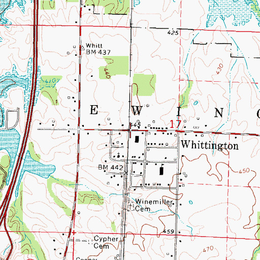 Topographic Map of Whittington, IL