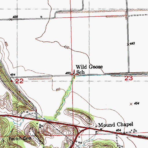 Topographic Map of Wild Goose School (historical), IL