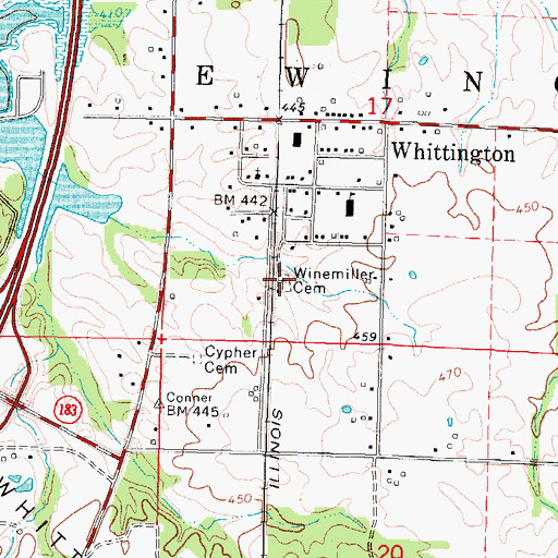 Topographic Map of Winemiller Cemetery, IL