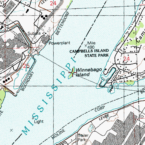 Topographic Map of Winnebago Island, IL