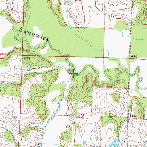 Topographic Map of Wolf Creek, IL