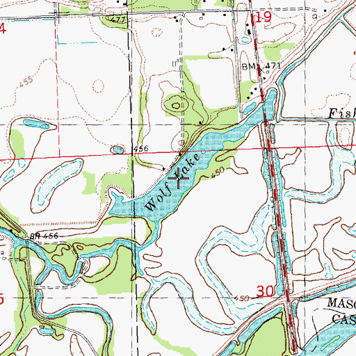 Topographic Map of Wolf Lake, IL