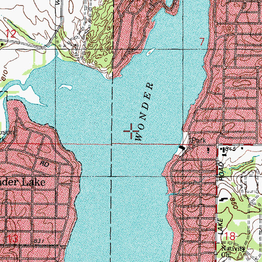 Topographic Map of Wonder Lake, IL