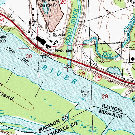 Topographic Map of Wood River, IL