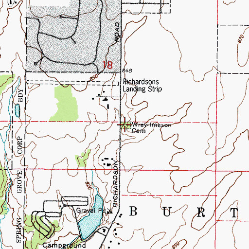 Topographic Map of Wray - Imeson Cemetery, IL
