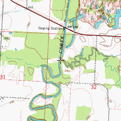 Topographic Map of Youngs Creek, IL