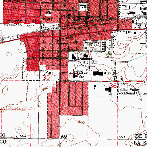 Topographic Map of Lynn G Haskin Elementary School, IL